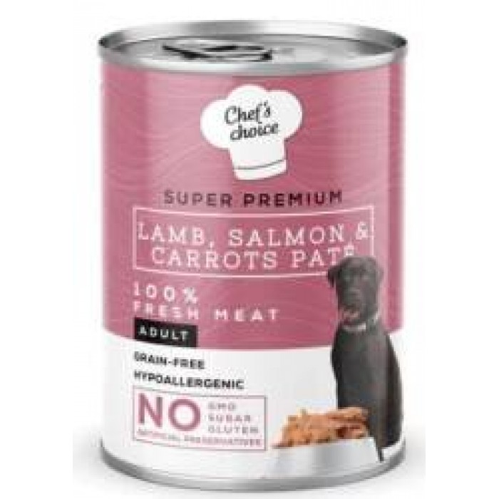 Chef's Choice Kıyılmış Kuzulu ve Somonlu Köpek Konservesi 400 gr Chef's Choice Kıyılmış Kuzulu ve Somonlu Köpek Konservesi 400 gr
