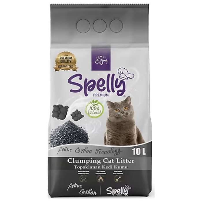 SPELLY PREMİUM KEDİ KUMU AKTİF KARBON 10 Lt SPELLY PREMİUM KEDİ KUMU AKTİF KARBON 10 Lt