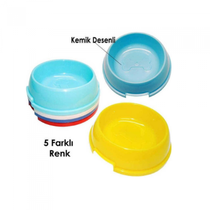 Köpekler Için Orta Boy Kemik Desenli Mama Kabı