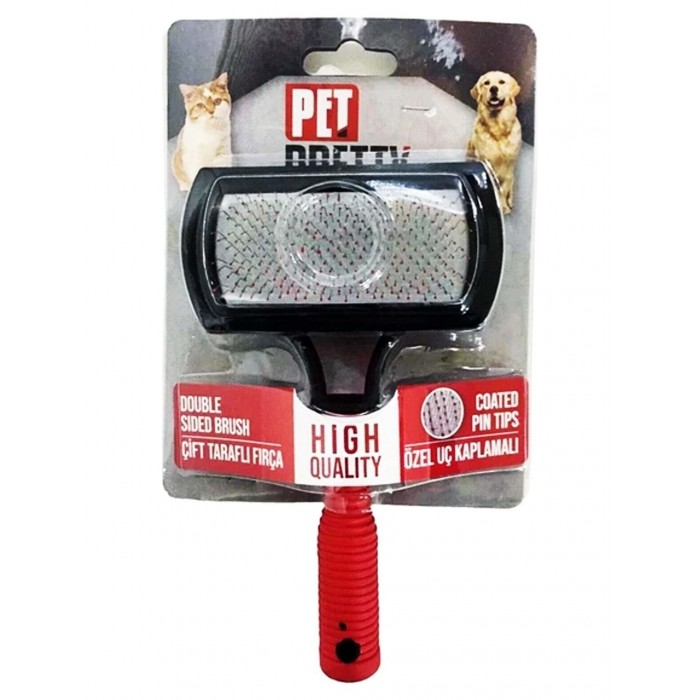 Pet Pretty Çift Taraflı Lüx Kedi Köpek Fırça Tarak 5,5 x 9 cm Pet Pretty Çift Taraflı Lüx Kedi Köpek Fırça Tarak 5,5 x 9 cm