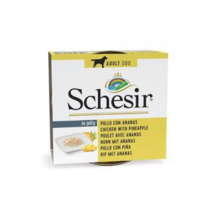 Schesir Tavuk Fileto ve Ananaslı Yetişkin Köpek Konservesi 150 gr Schesir Tavuk Fileto ve Ananaslı Yetişkin Köpek Konservesi 150 gr
