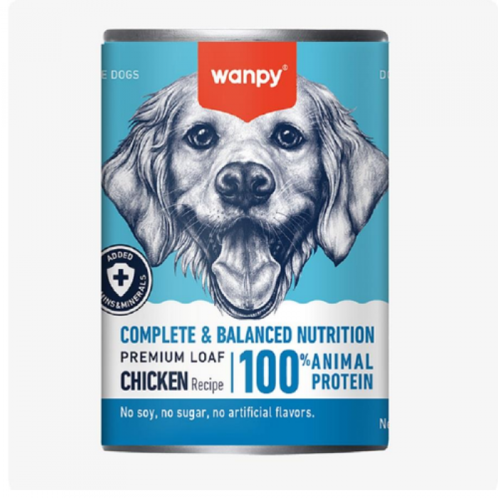 Wanpy Tavuk Etli Tahılsız Yetişkin Köpek Konservesi 375 gr Wanpy Tavuk Etli Tahılsız Yetişkin Köpek Konservesi 375 gr