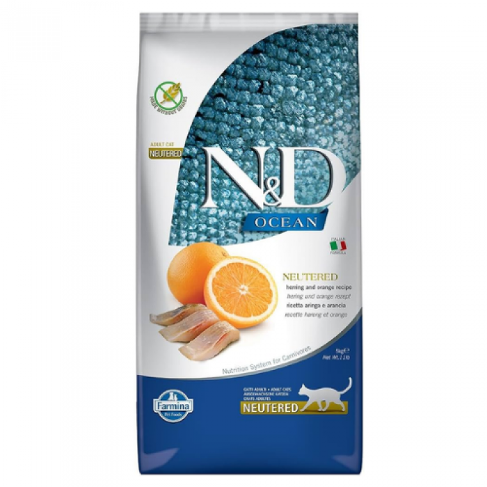 N&D Ocean Tahılsız Ringa Balığı ve Portakallı Kısırlaştırılmış Kedi Maması 5 kg N&D Ocean Tahılsız Ringa Balığı ve Portakallı Kısırlaştırılmış Kedi Maması 5 kg