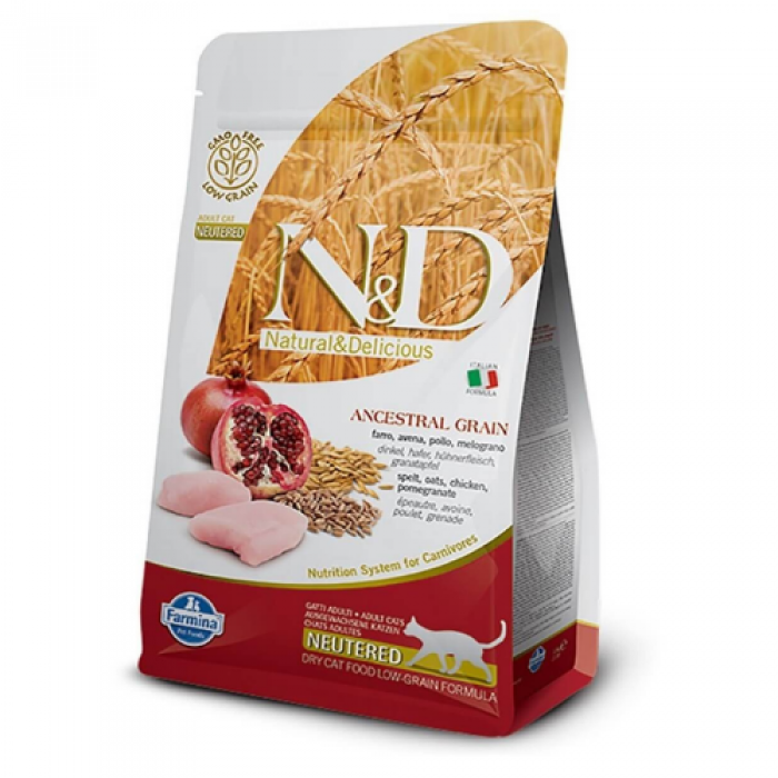 N&D Düşük Tahıllı Tavuklu Narlı Kısırlaştırılmış Kedi Maması 1,5 kg N&D Düşük Tahıllı Tavuklu Narlı Kısırlaştırılmış Kedi Maması 1,5 kg