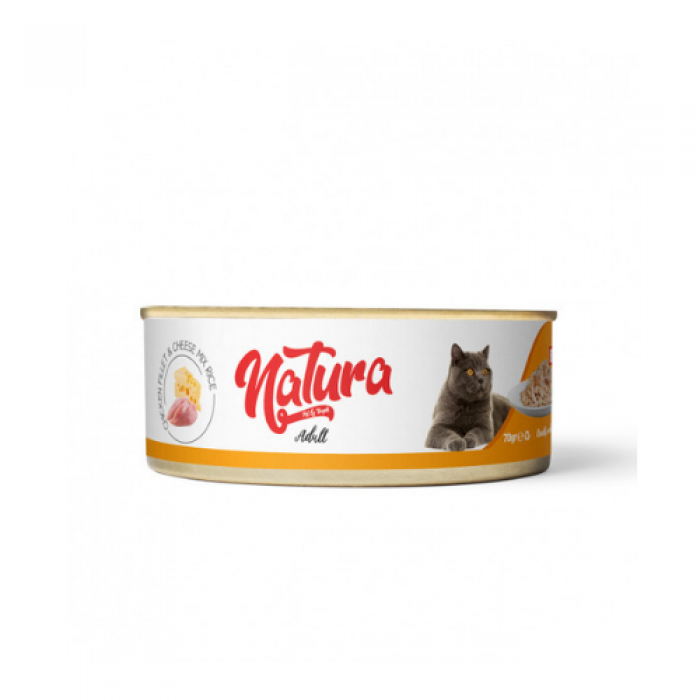 Natura Tavuk Fileto ve Peynirli Yetişkin Kedi Konservesi 70 gr Natura Tavuk Fileto ve Peynirli Yetişkin Kedi Konservesi 70 gr