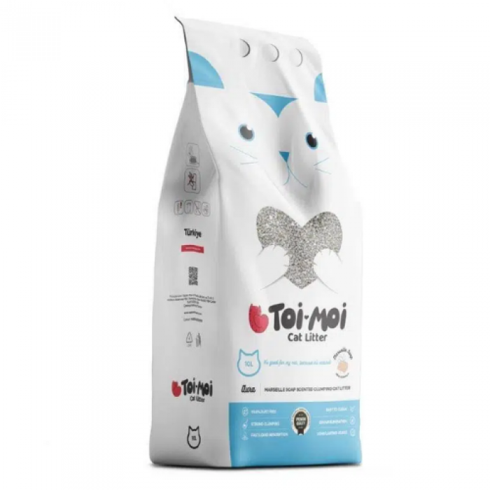 Toi Moi Marsilya Sabunlu İnce Taneli Topaklanan Bentonit Kedi Kumu 10 kg Toi Moi Marsilya Sabunlu İnce Taneli Topaklanan Bentonit Kedi Kumu 10 kg
