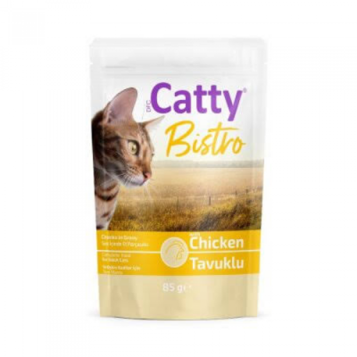 Catty Bistro Sos İçinde Tavuklu Yetişkin Kedi Konservesi 85 Gr
