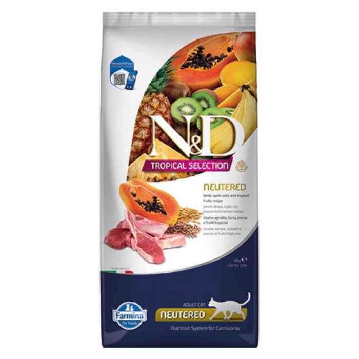 N&D Tropical Selection Kuzu Etli Kısırlaştırılmış Yetişkin Kedi Maması 10 kg N&D Tropical Selection Kuzu Etli Kısırlaştırılmış Yetişkin Kedi Maması 10 kg