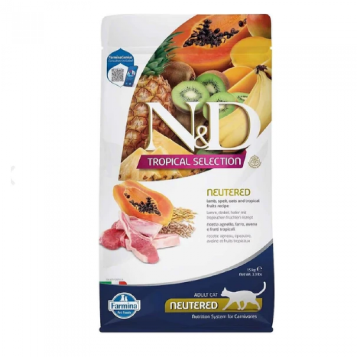 N&D Tropical Selection Kuzu Etli 1.5 kg Kısırlaştırılmış Yetişkin Kedi Maması