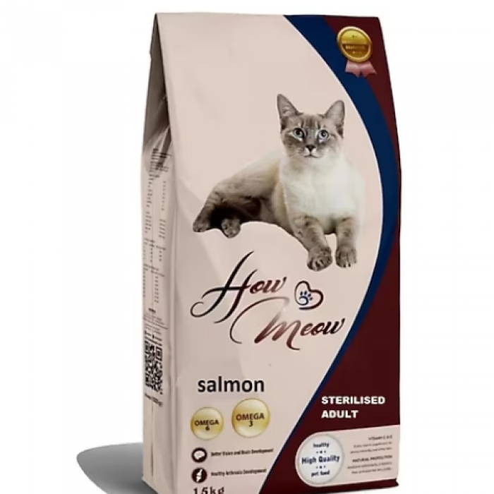 How Meow Somonlu 15 kg Kısırlaştırılmış Yetişkin Kedi Maması How Meow Somonlu 15 kg Kısırlaştırılmış Yetişkin Kedi Maması